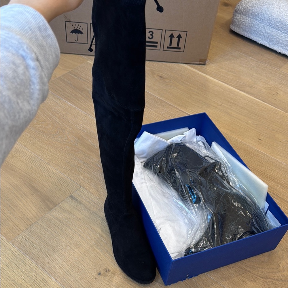 Stuart Weitzman Suede Black Over-the-Knee Boots (barely worn)
